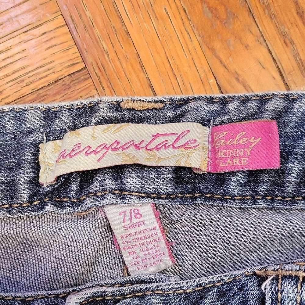 Aeropostale Hailey Skinny Flare Denim Low Rise Jeans Juniors Y2k Size 7/8 - Picture 2 of 15